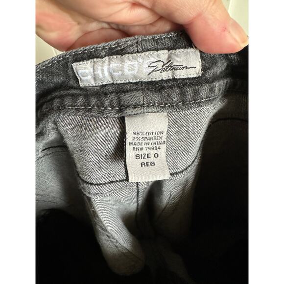 Chico's Womens Jeans Sz 0 Reg 4 Platinum Black Facet RG Jean Gray Straight Leg - Picture 5 of 6